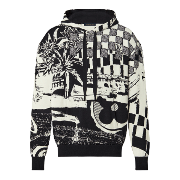 LOUIS VUITTON PARISIAN COLLAGE JACQUARD HOODIE - LH060