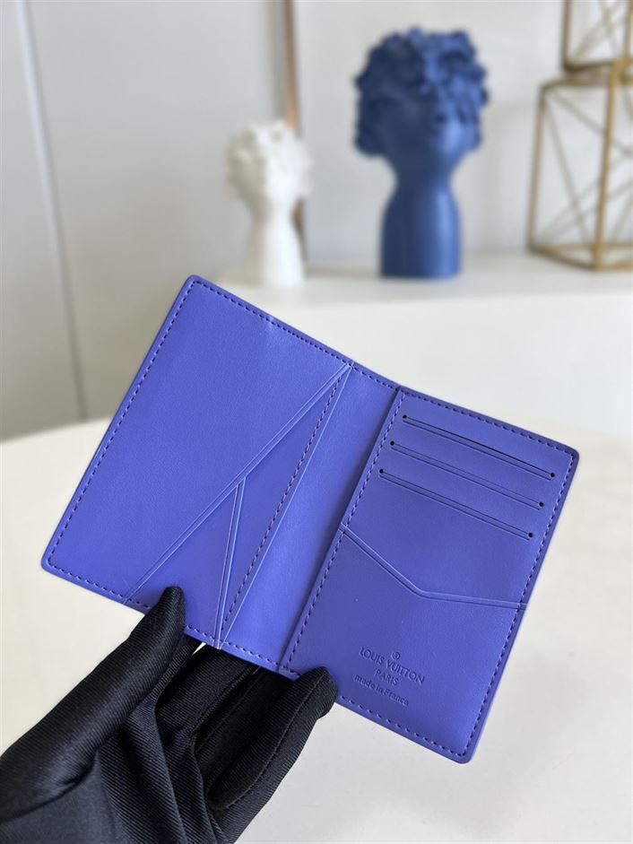 LOUIS VUITTON POCKET ORGANIZER IN BLUE MONOGRAM TAURILLON