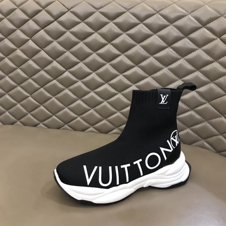 LOUIS VUITTON RUN 55 SNEAKER BOOT IN BLACK - LVS086