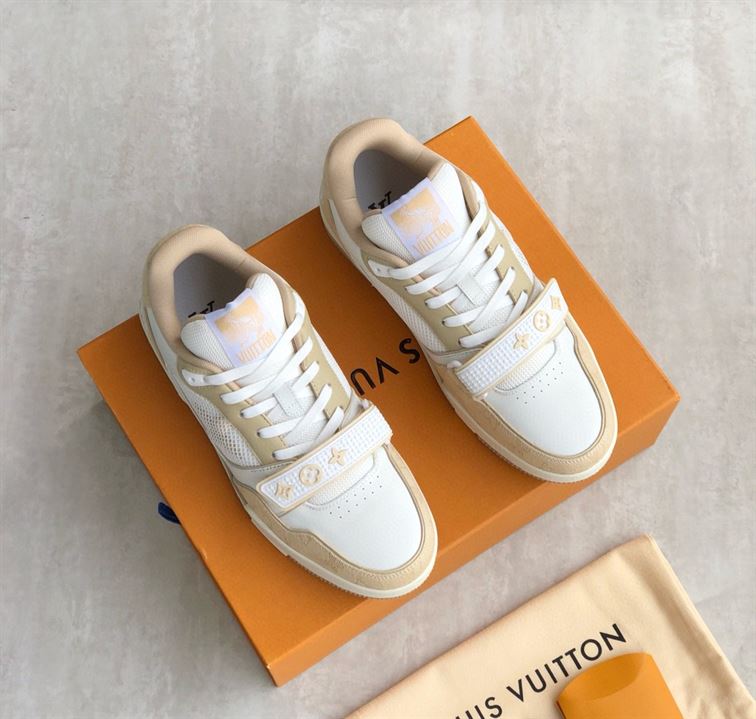 LOUIS VUITTON TRAINER BEIGE WHITE - LVS014