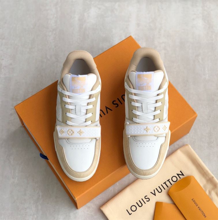 LOUIS VUITTON TRAINER BEIGE WHITE - LVS014