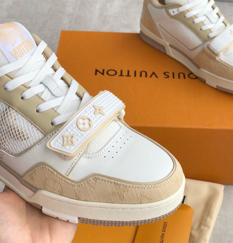 LOUIS VUITTON TRAINER BEIGE WHITE - LVS014