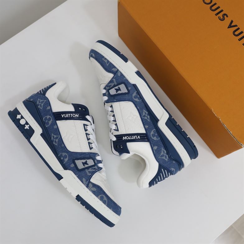 LOUIS VUITTON TRAINER MONOGRAM DENIM WHITE BLUE - LVS006