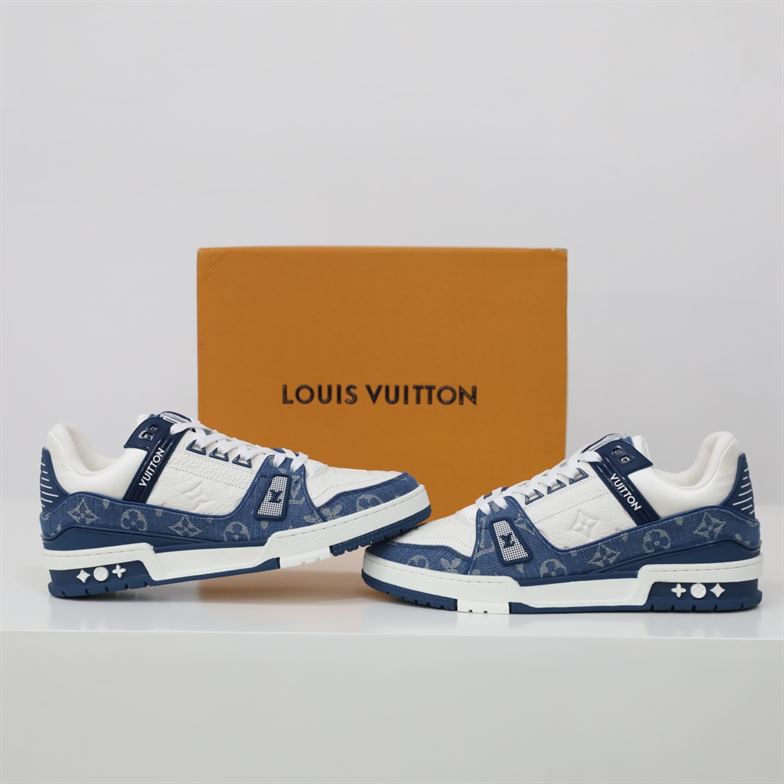 LOUIS VUITTON TRAINER MONOGRAM DENIM WHITE BLUE - LVS006