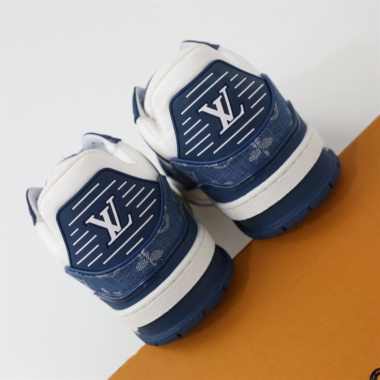 LOUIS VUITTON TRAINER MONOGRAM DENIM WHITE BLUE - LVS006