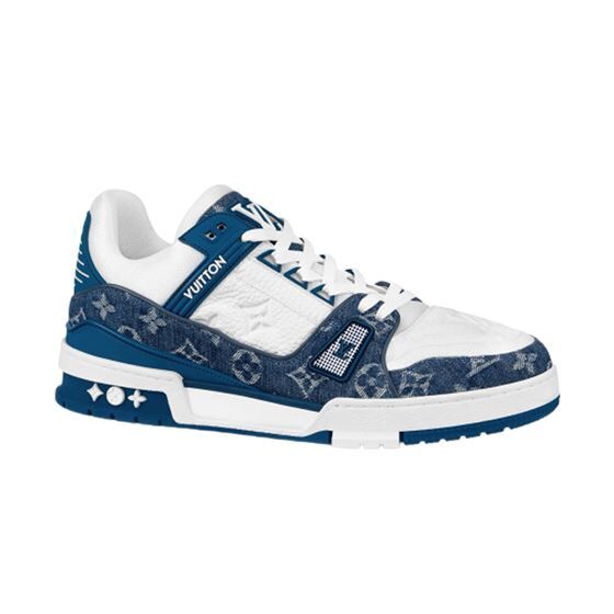 LOUIS VUITTON TRAINER MONOGRAM DENIM WHITE BLUE - LVS006