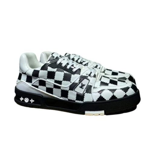 LOUIS VUITTON TRAINER SNEAKER BLACK WHITE DAMIER - LVS046