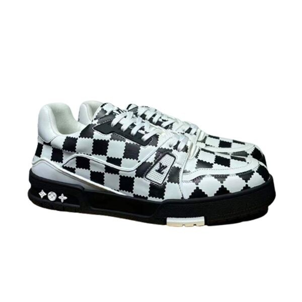 LOUIS VUITTON TRAINER SNEAKER BLACK WHITE DAMIER - LVS046