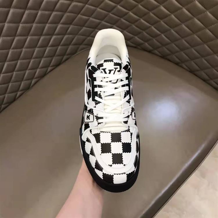 LOUIS VUITTON TRAINER SNEAKER BLACK WHITE DAMIER - LVS046