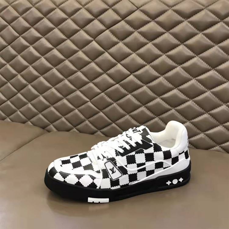 LOUIS VUITTON TRAINER SNEAKER BLACK WHITE DAMIER - LVS046
