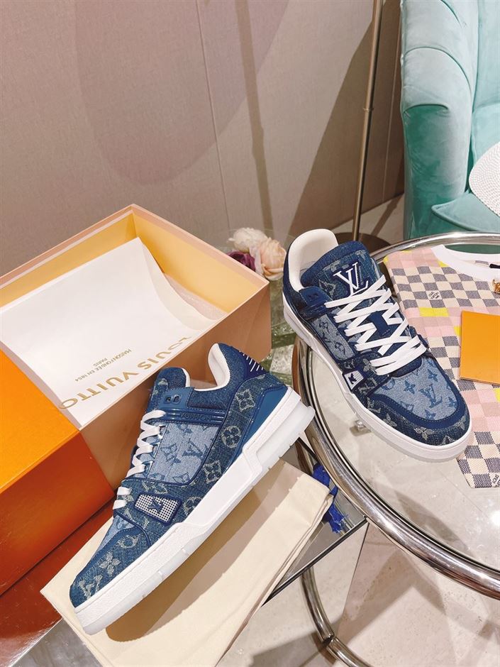 LOUIS VUITTON TRAINER SNEAKER DENIM MONOGRAM - LVS129