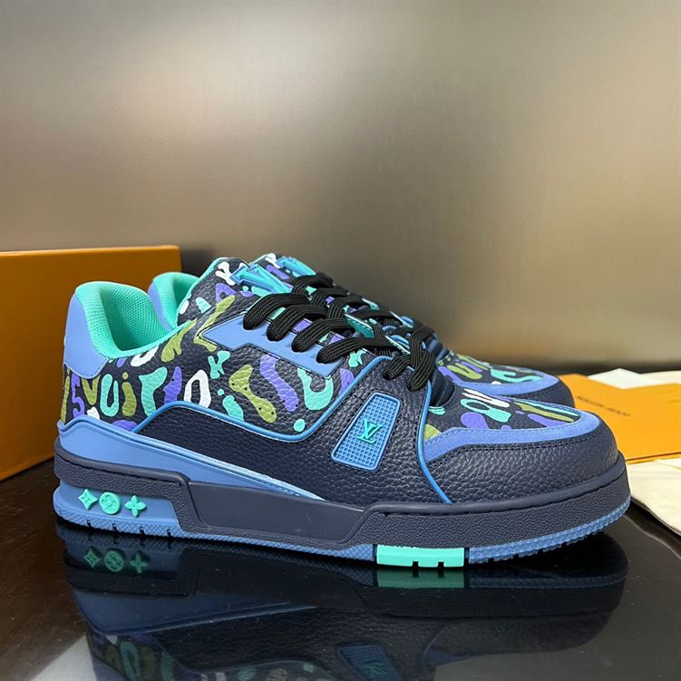 LOUIS VUITTON TRAINER SNEAKER IN MARINE - LVS144