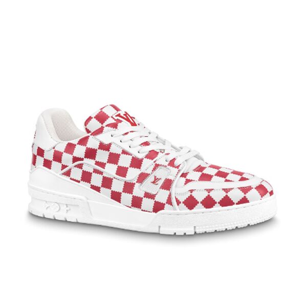 LOUIS VUITTON TRAINER SNEAKER RED WHITE DAMIER - LVS044