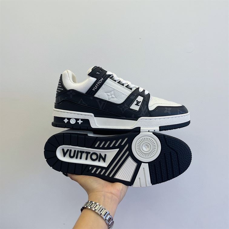 LOUIS VUITTON TRAINER WHITE BLACK WHITE - LVS018