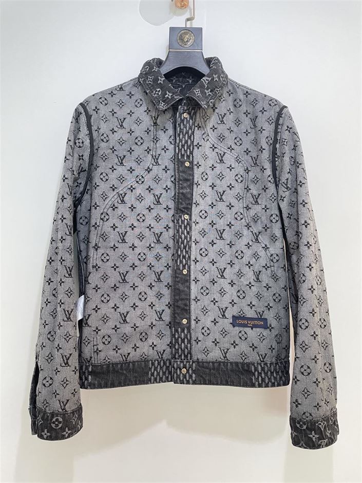 LOUIS VUITTON X NIGO GIANT DAMIER WAVES MNGM DENIM JACKET NOIR - LVC001