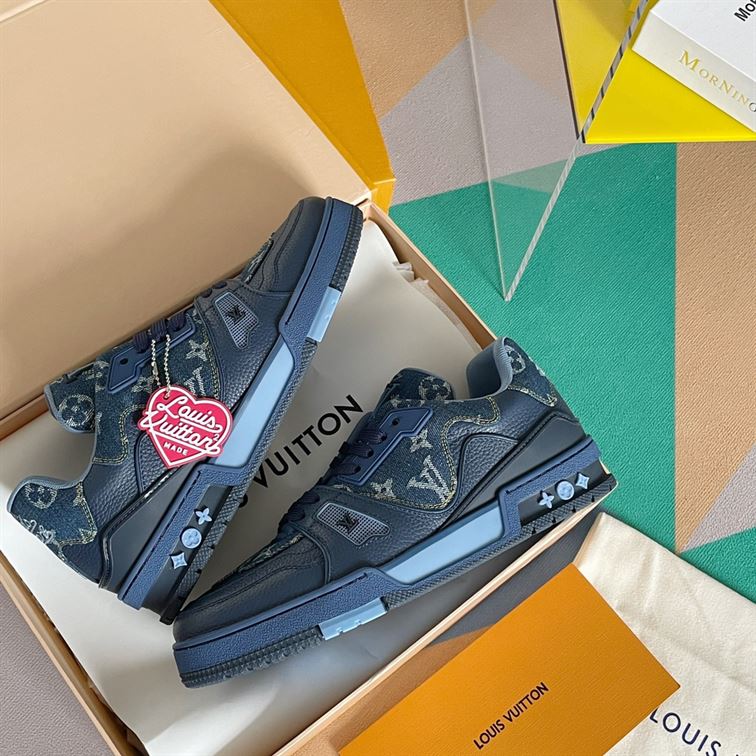 LOUIS VUITTON X NIGO TRAINER SNEAKERS IN BLUE - LVS005