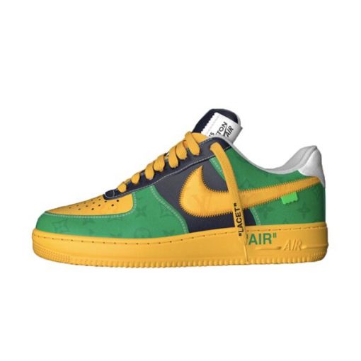 LOUIS VUITTON X NIKE AIR FORCE 1 LOW-TOP SNEAKERS IN YELLOW AND GREEN - LVS119