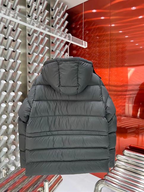 MONCLER BLACK BAUGES LEATHER-TRIMMED DOWN JACKET - MC083