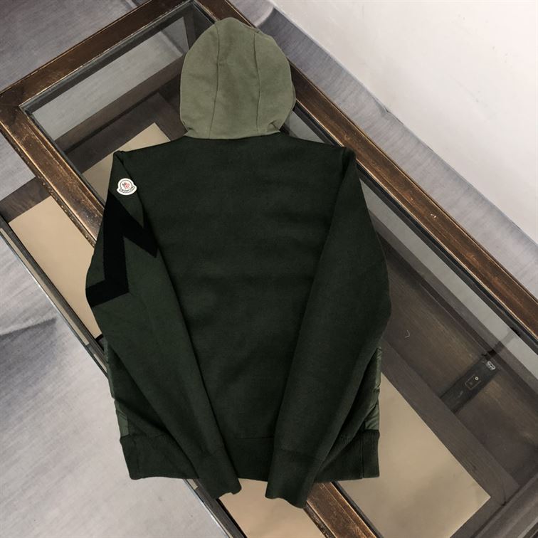 MONCLER DOWN FRONT FULL ZIP CARDIGAN GREEN - MC097