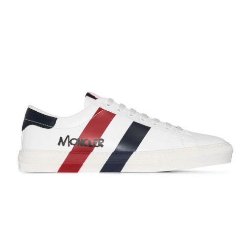 MONCLER MONTPELLIER STRIPED LOGO-PRINT SNEAKERS - MCS005