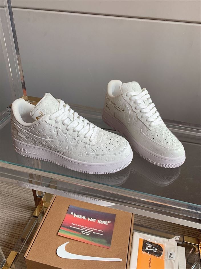 NIKE AIR FORCE 1 LOUIS VUITTON TRIPLE WHITE - LVS109