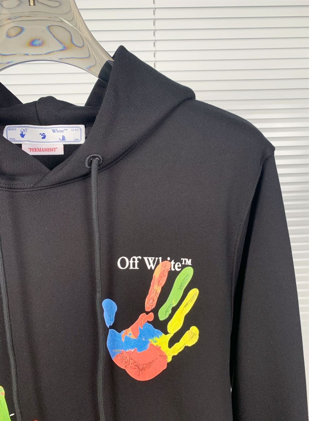 OFF-WHITE BLACK PRINTED HOODIE - OS015