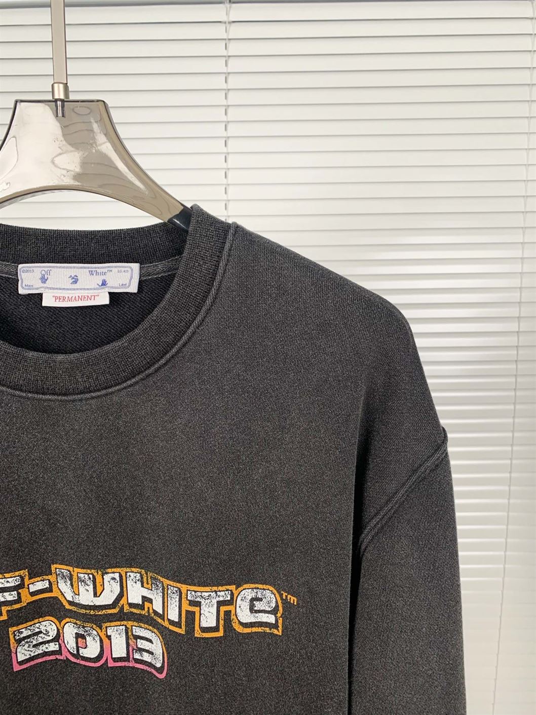 OFF-WHITE DIGIT BACCHUS COTTON SWEATSHIRT CHARCOAL GREY - OS018