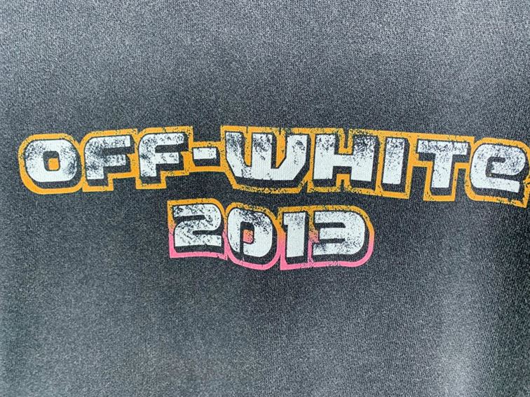 OFF-WHITE DIGIT BACCHUS COTTON SWEATSHIRT CHARCOAL GREY - OS018