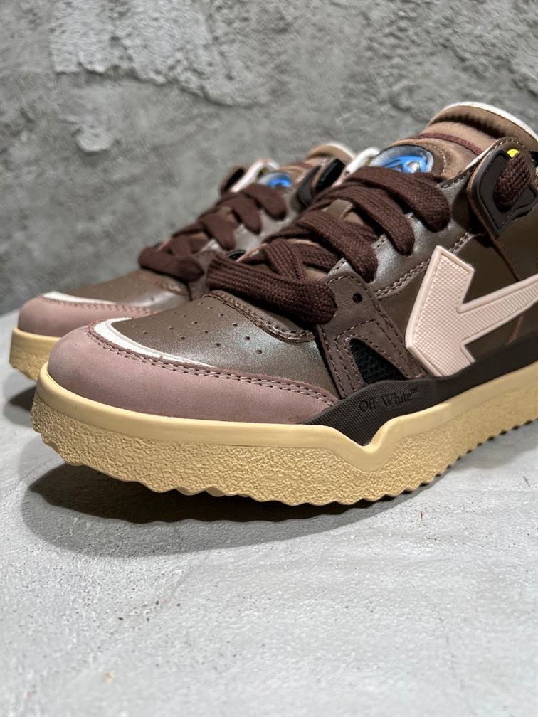 OFF-WHITE SPONGE MID-TOP SNEAKERS BROWN BEIGE - OFW041