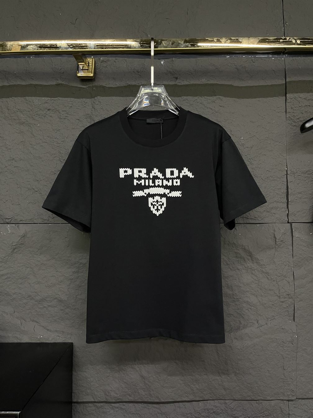 PRADA COTTON T-SHIRT BLACK - PT006