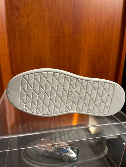 PRADA MACRO RE-NYLON AND BRUSHED LEATHER SNEAKERS - PRS056