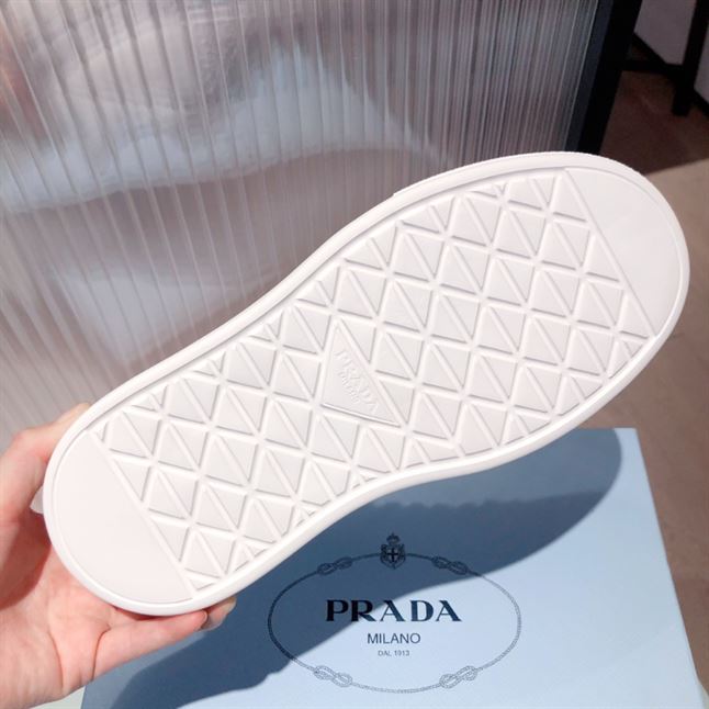 PRADA MACRO RE-NYLON AND BRUSHED LEATHER SNEAKERS - PRS057