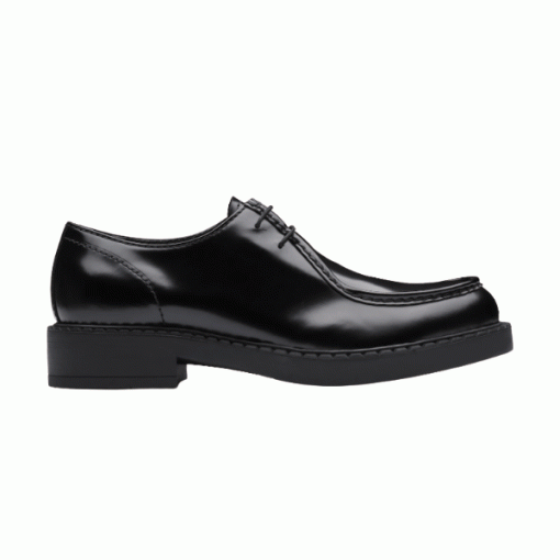 PRADA MONOLITH BRUSHED LEATHER LACE-UP SHOES - PRS039
