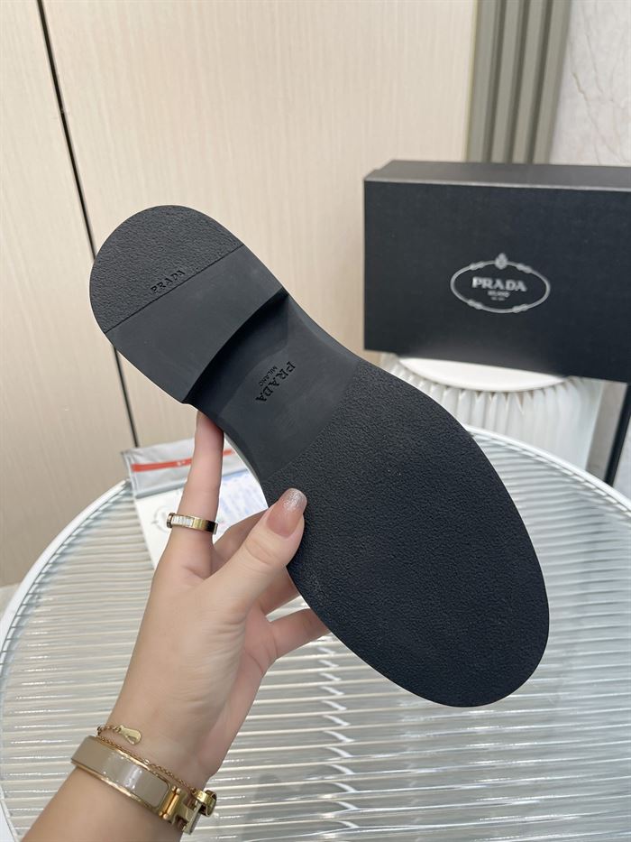 PRADA MONOLITH BRUSHED LEATHER LACE-UP SHOES - PRS039