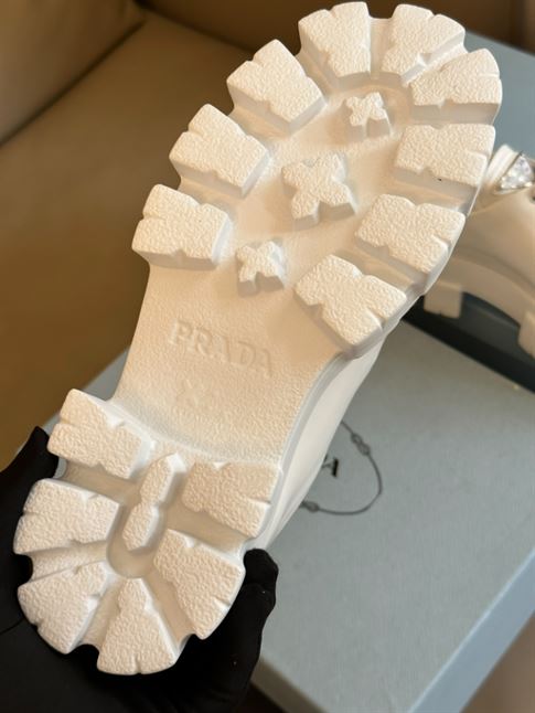 PRADA MONOLITH BRUSHED LEATHER LACE-UP SHOES - PRS061