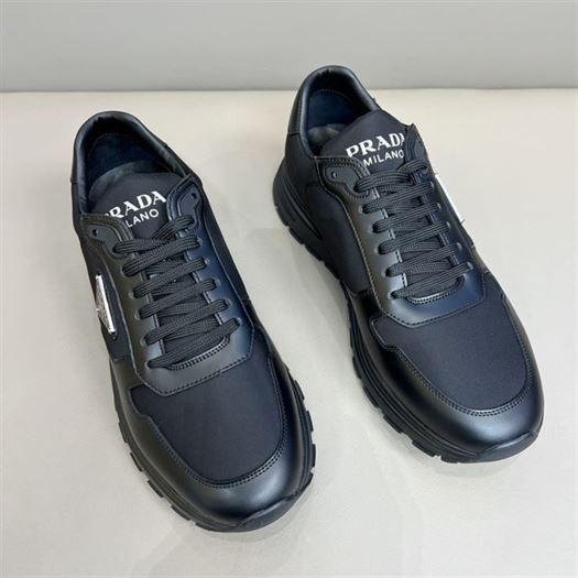 PRADA PRAX 01 RE-NYLON AND BRUSHED LEATHER SNEAKERS - PRS027