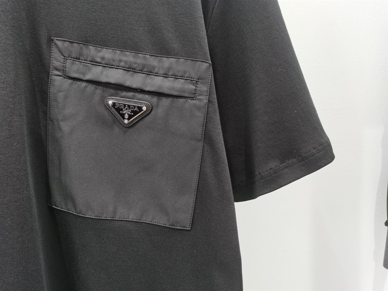 PRADA RE-NYLON AND JERSEY T-SHIRT - PT007