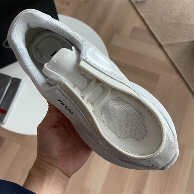 PRADA SYSTEME BRUSHED LEATHER SNEAKERS - PRS048