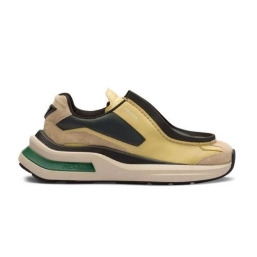 PRADA SYSTEME BRUSHED LEATHER SNEAKERS - PRS049