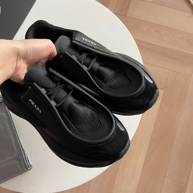 PRADA SYSTEME BRUSHED LEATHER SNEAKERS - PRS050