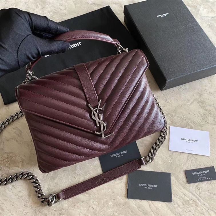 YSL COLLEGE RED PLUM BAG