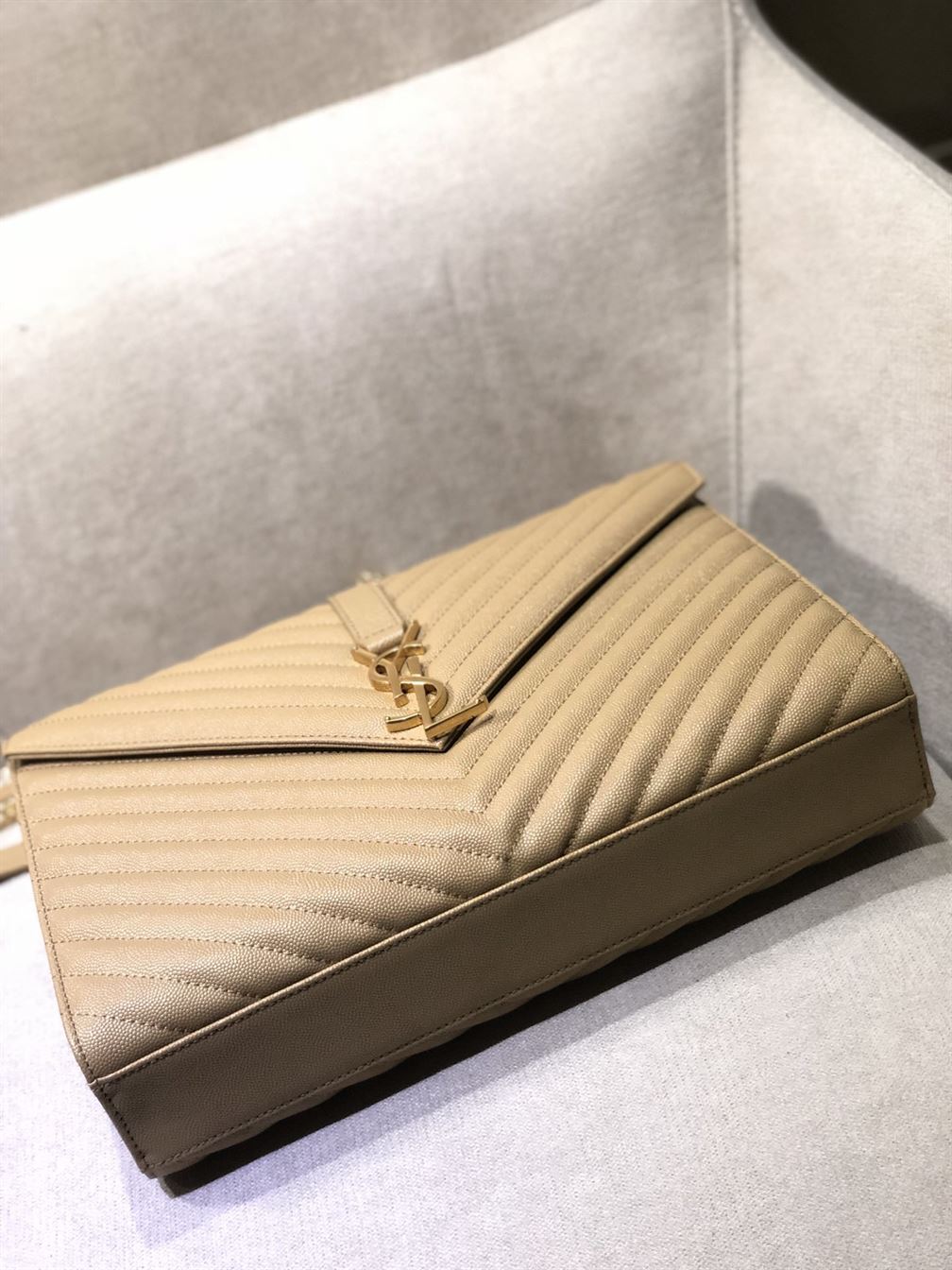 YSL COLLEGE MATT GOLD BAG