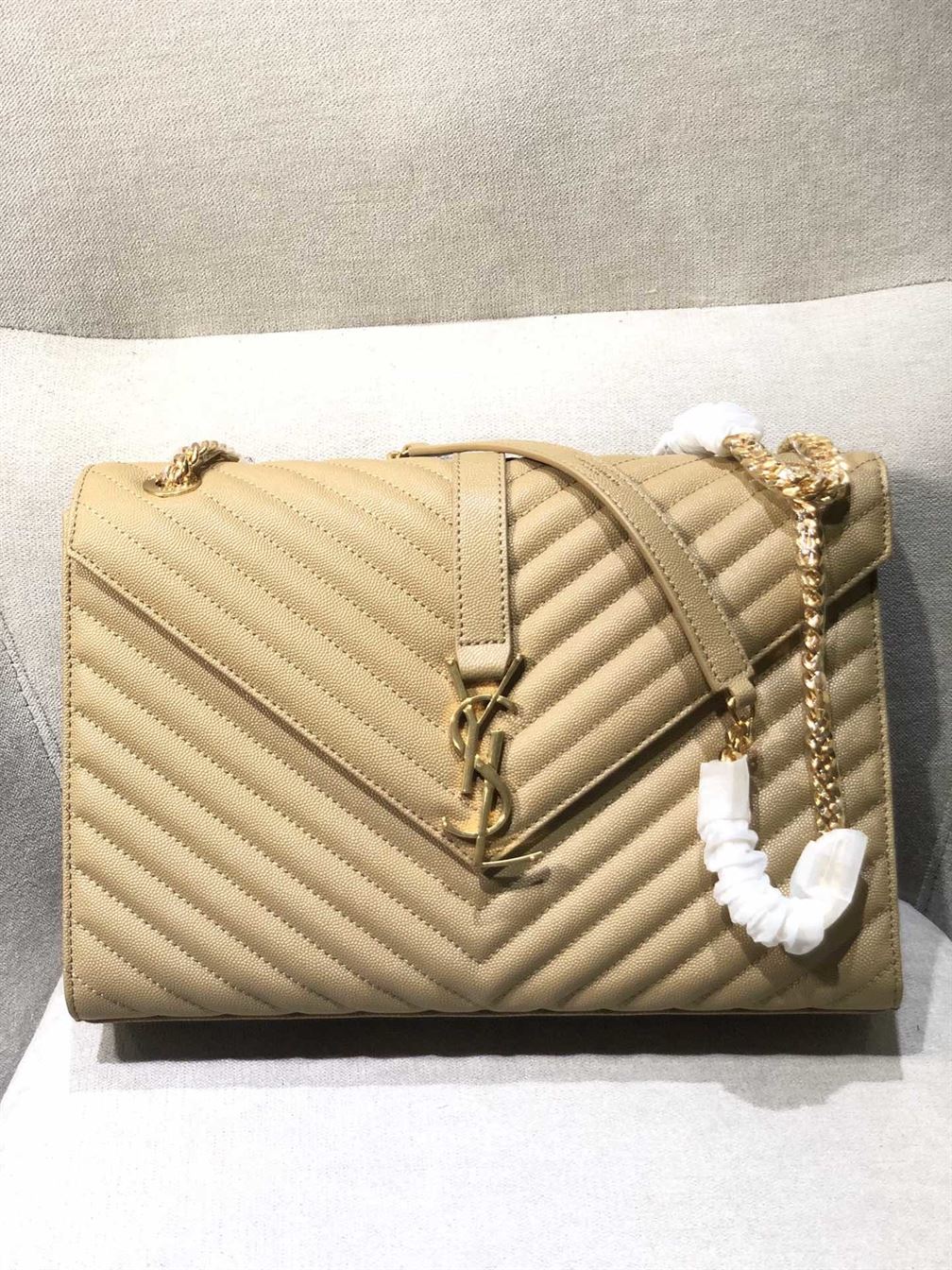 YSL COLLEGE MATT GOLD BAG