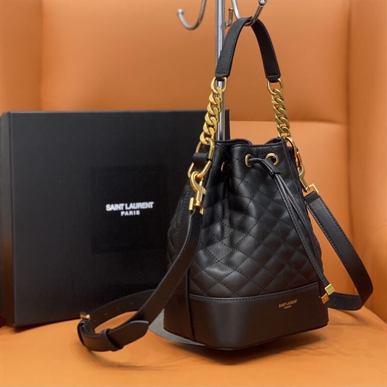 YSL EMMANUELLE SMALL BUCKET BAG IN QUILTED
