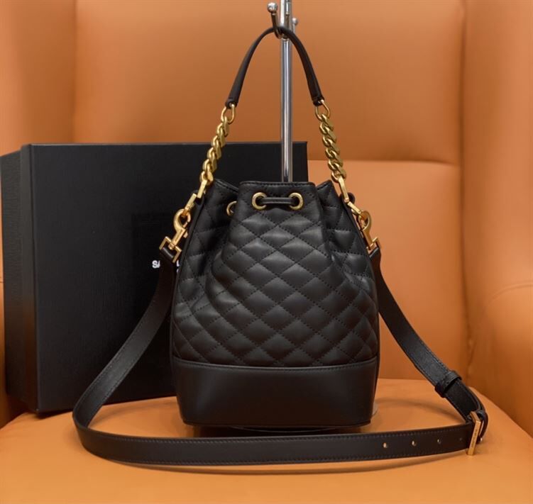 YSL EMMANUELLE SMALL BUCKET BAG IN QUILTED