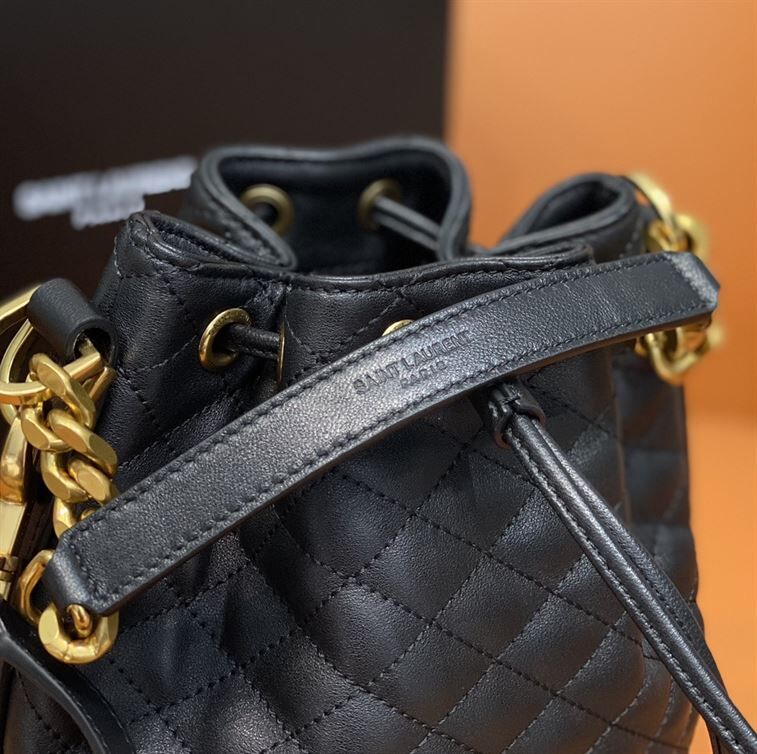 YSL EMMANUELLE SMALL BUCKET BAG IN QUILTED