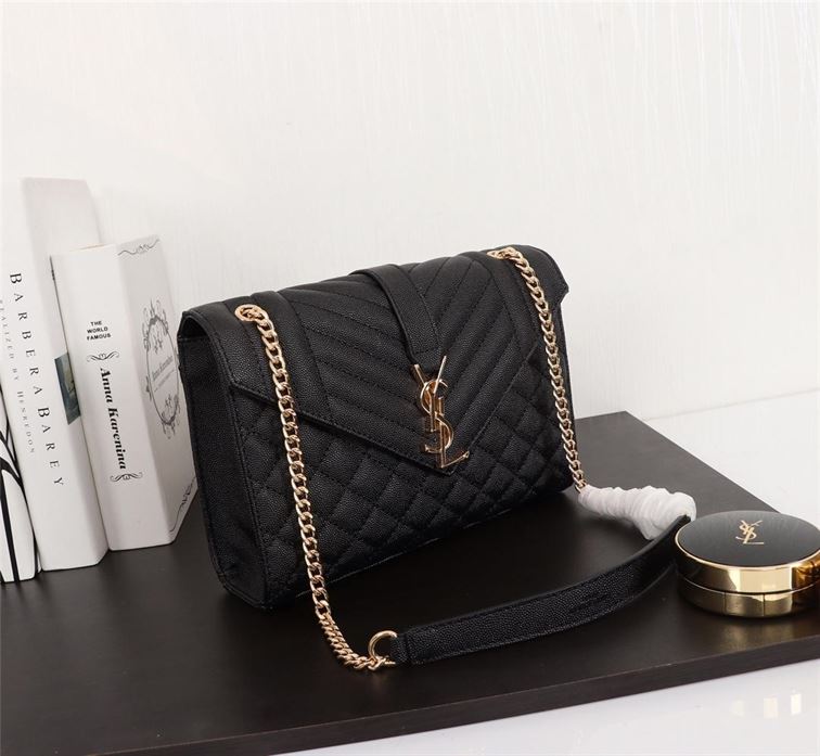 YSL ENVELOPE MEDIUM CHAIN BAG IN SUPPLE