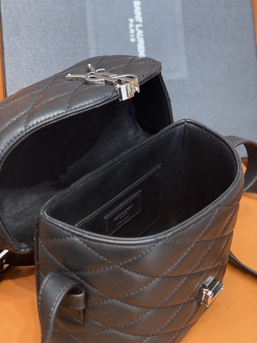 YSL JUNE QUILTED LEATHER CROSSBODY BLACK BAG