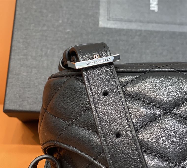 YSL JUNE QUILTED LEATHER CROSSBODY BLACK BAG