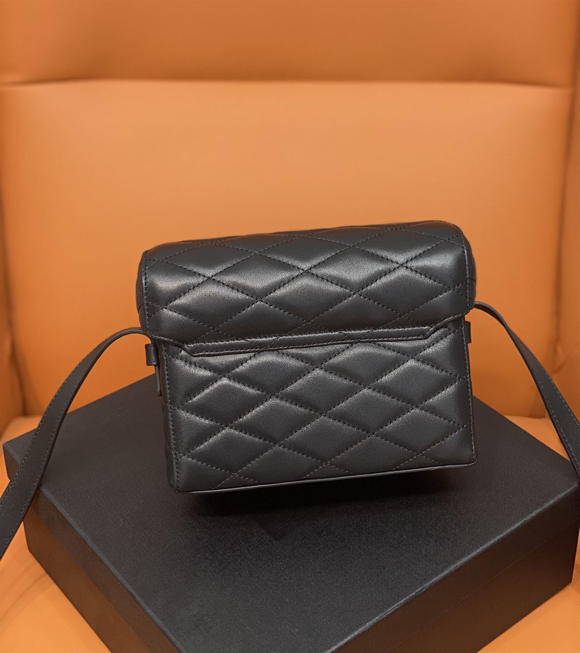 YSL JUNE QUILTED LEATHER CROSSBODY BLACK BAG